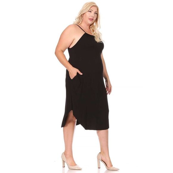 Womans Strappy Round Neck Ruched Dress W/ pockets Cobalt Green. X- large… - Picture 5 of 5